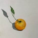 Orange -Aquarell auf Papier - A4